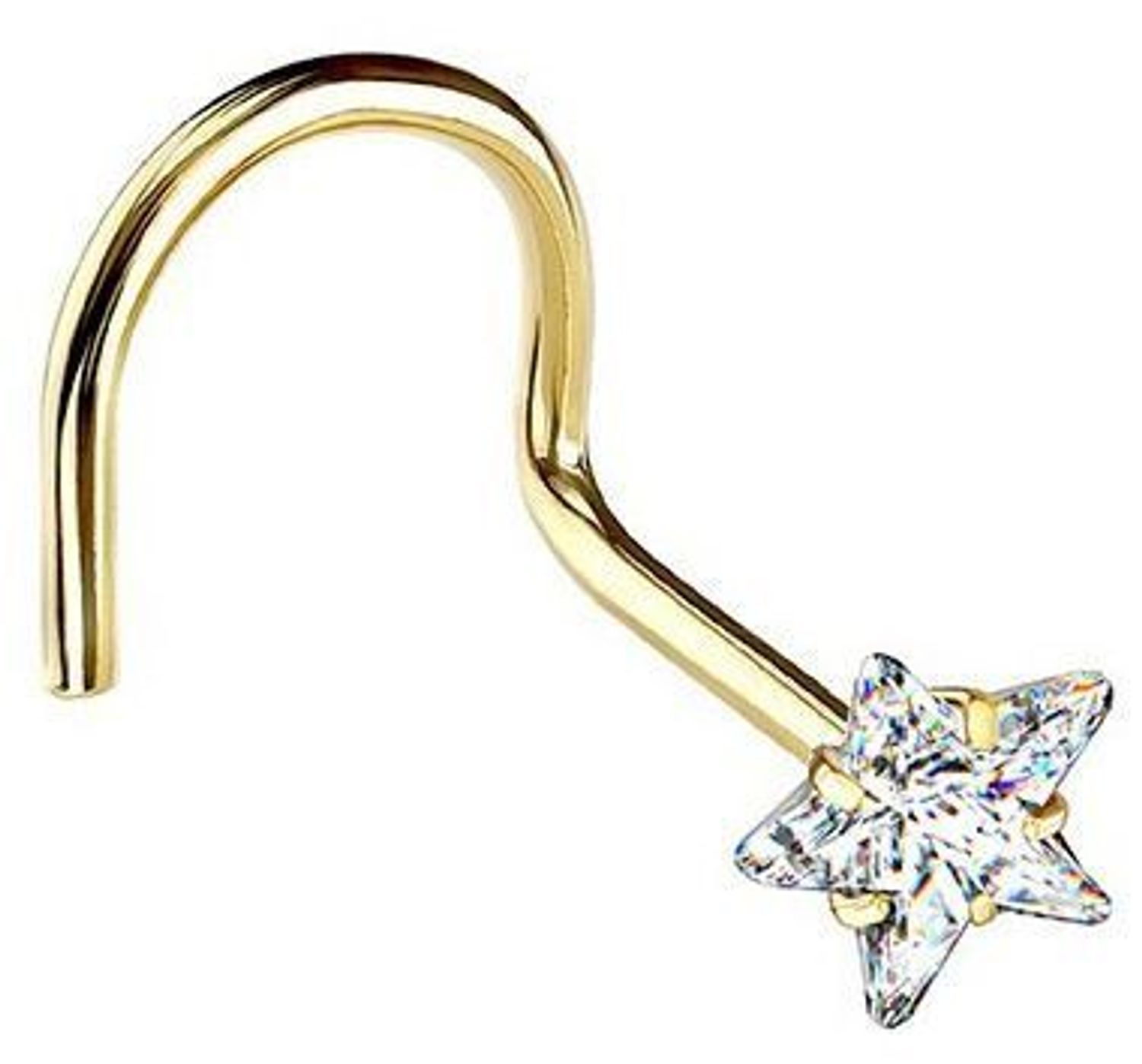 Kolczyk do nosa złoty z kryształową gwiazdką DIA-PN505 BG – stal chirurgiczna PVD.jpg